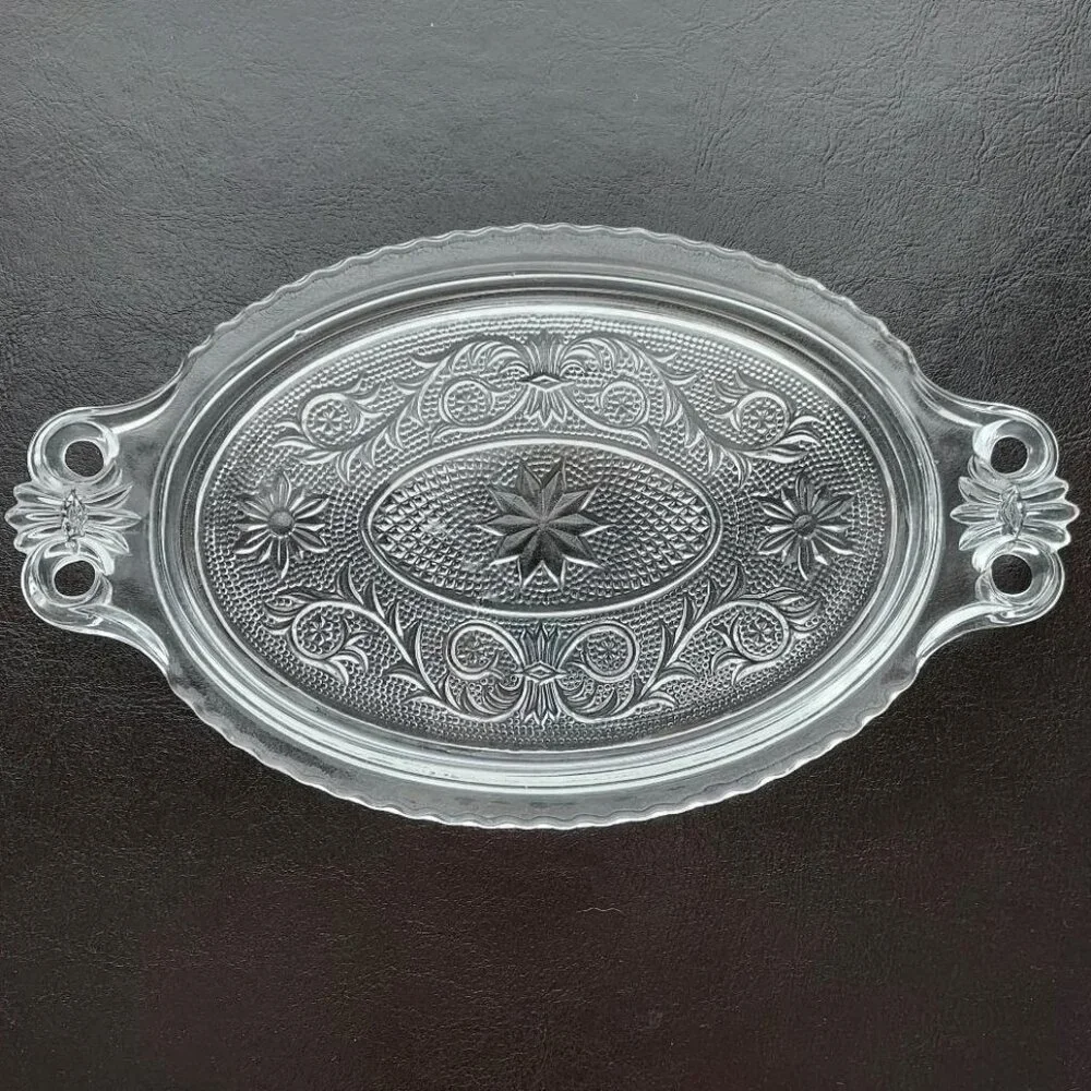 RARE 50's Anchor Hocking Sugar & Creamer/40's Duncan Miller Glass Tray